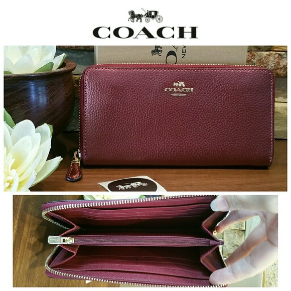 Coach Handbags - Last One! NEW Coach Wallet, Metallic Cherry